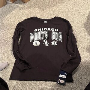 Chicago White Sox Black Long Sleeve Shirt boys 12/14
